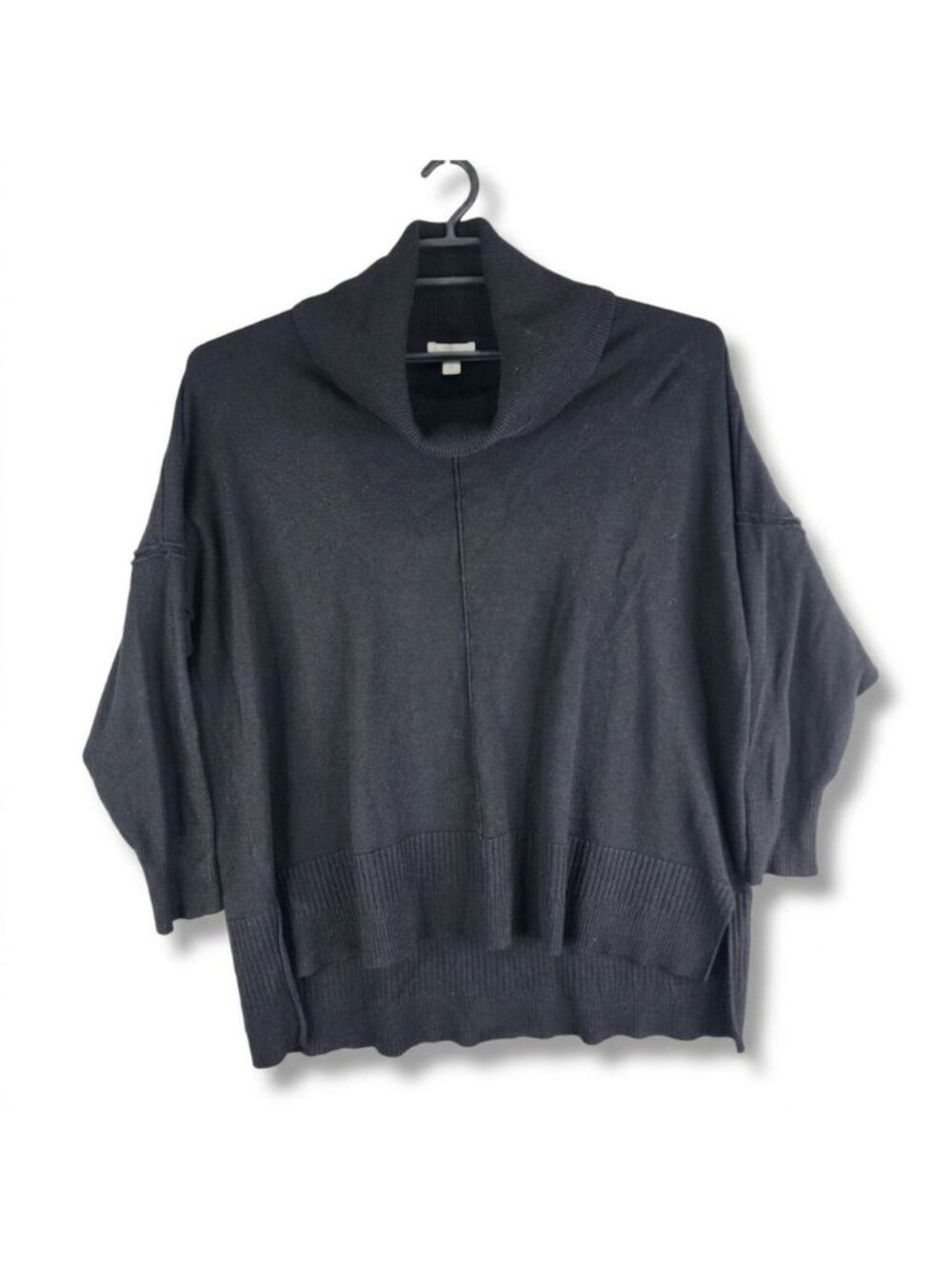 Womens Cato Est 1946 Black Cowl Neck High Low Poncho Pullover Sweater 22/24W
